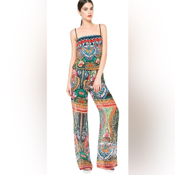 Desigual Multicolor Romper Women's Large Size 28 Spaghetti Straps - Picture 1 of 5